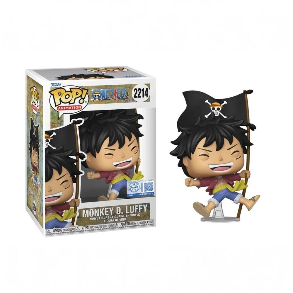 Funko Pop Animation One Piece Monkey D. Luffy w Flag Exclusive #2214 W Protector